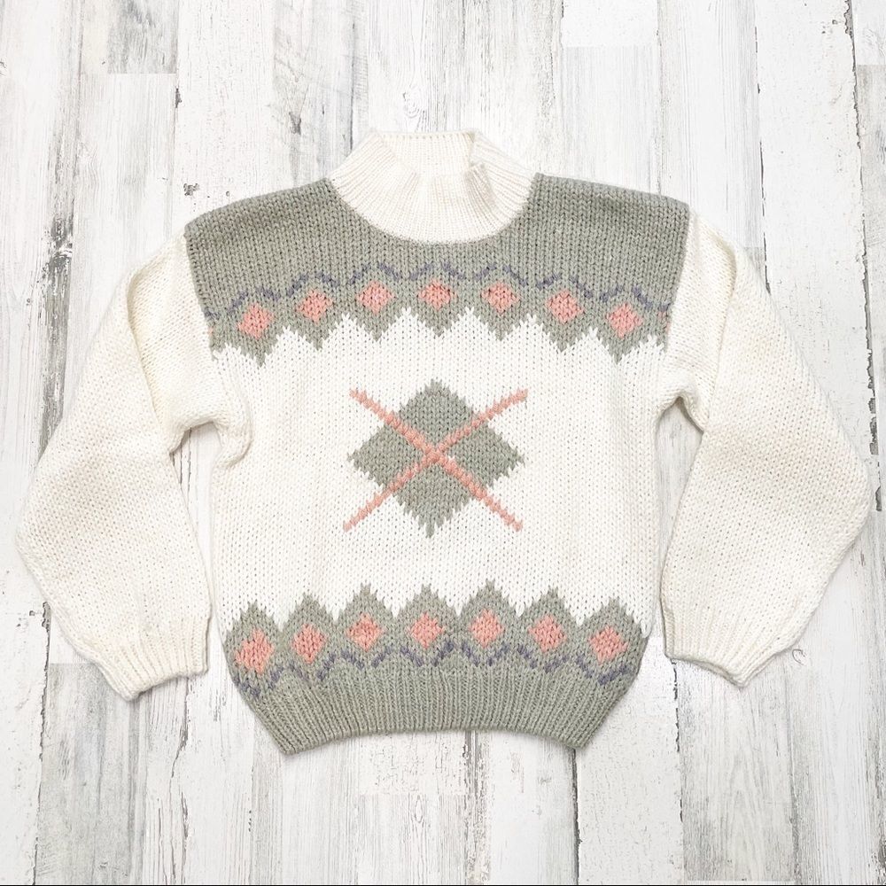 Vintage Hand Loomed Currants Cottagecore Sweater
